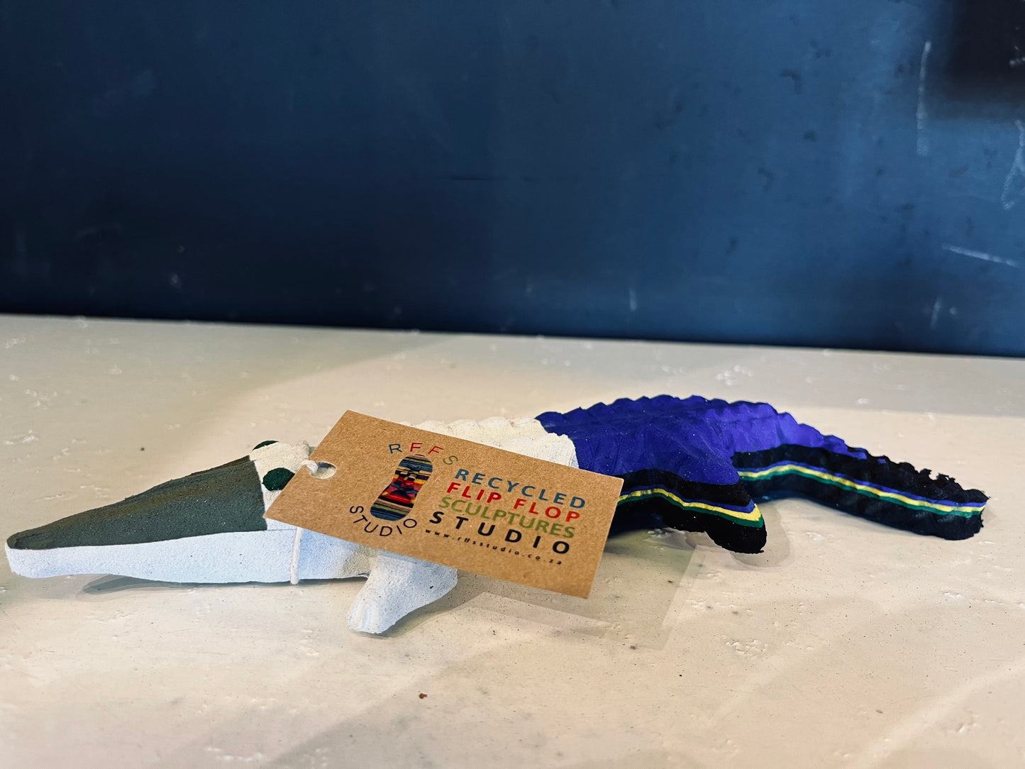 Crocodile Sculpture – Recycled Flip Flop Handmade African Art