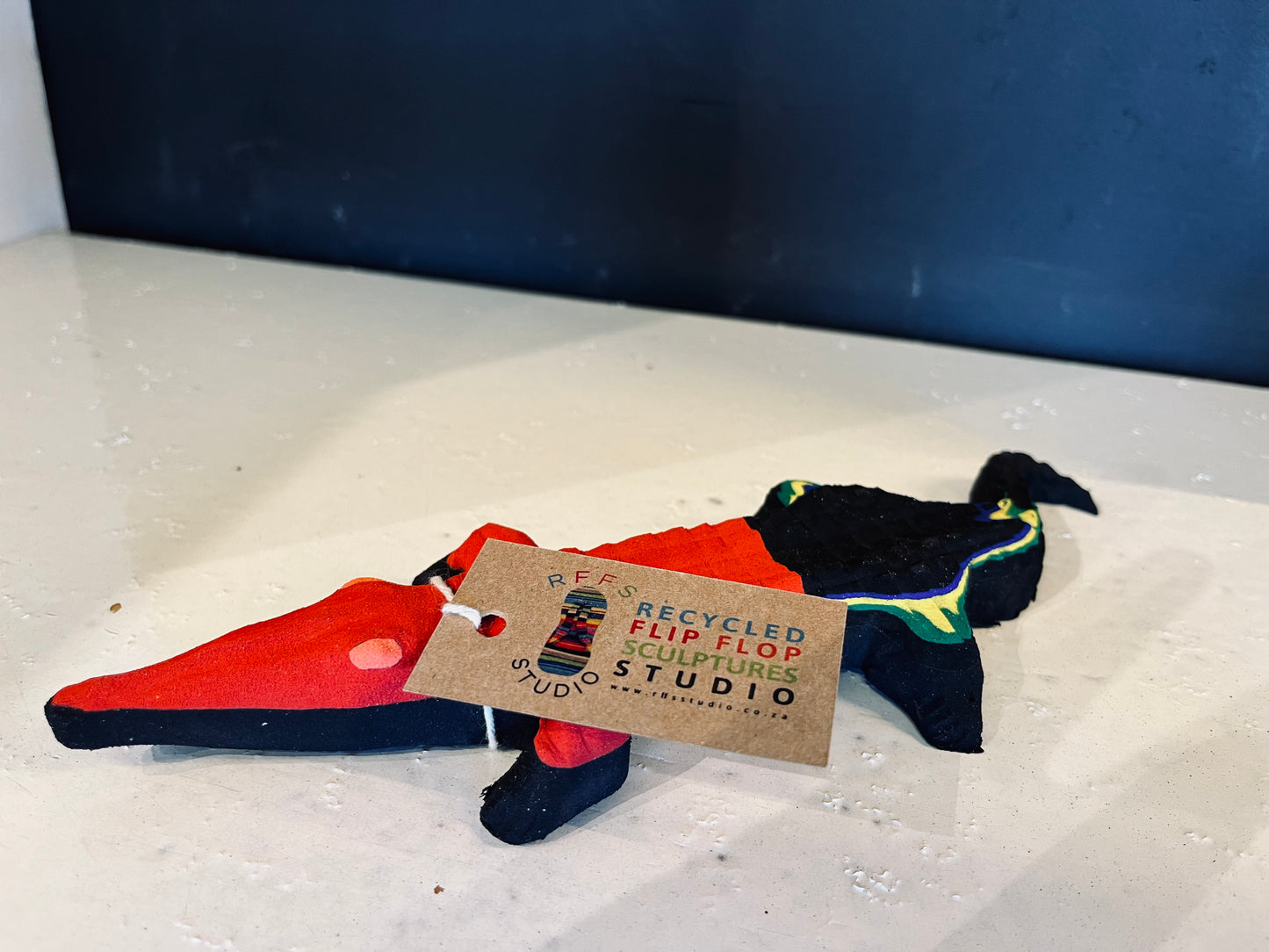 Crocodile Sculpture – Recycled Flip Flop Handmade African Art