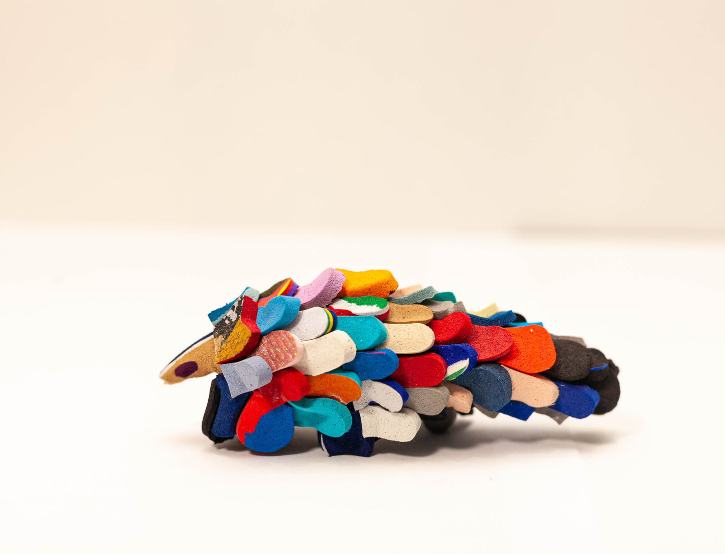 Handmade recycled flip flop pangolin sculpture by RFFS Studio, Cape Town