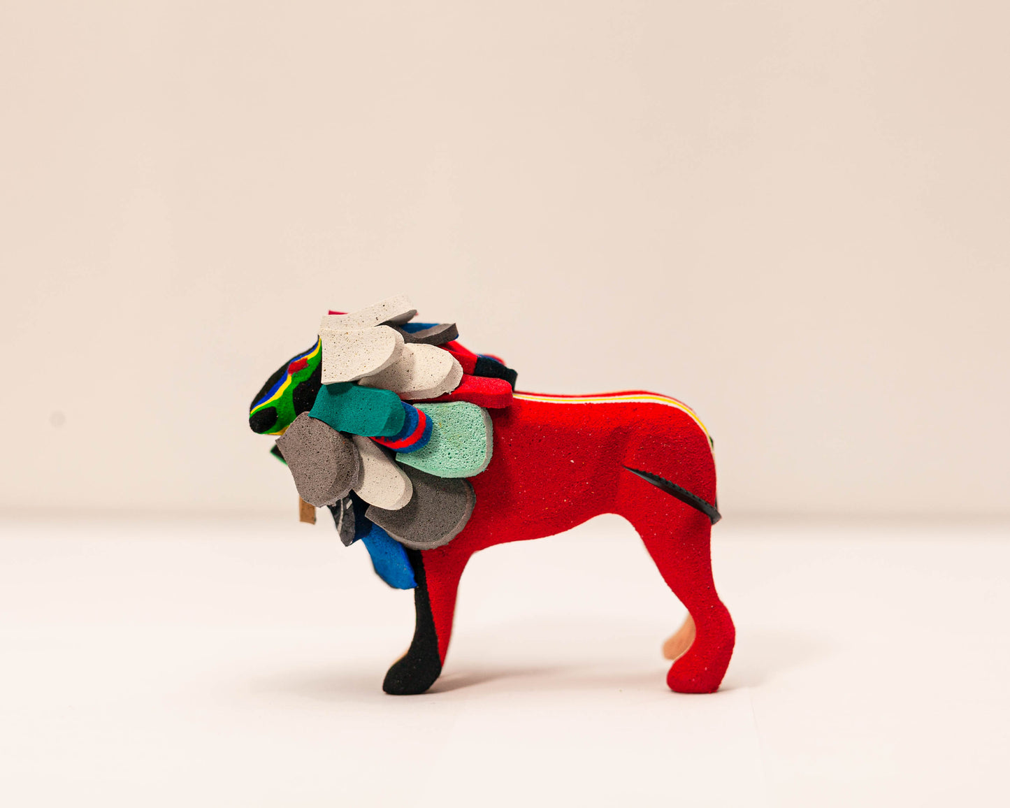 Handmade recycled flip flop lion sculpture by RFFS Studio, Cape Town