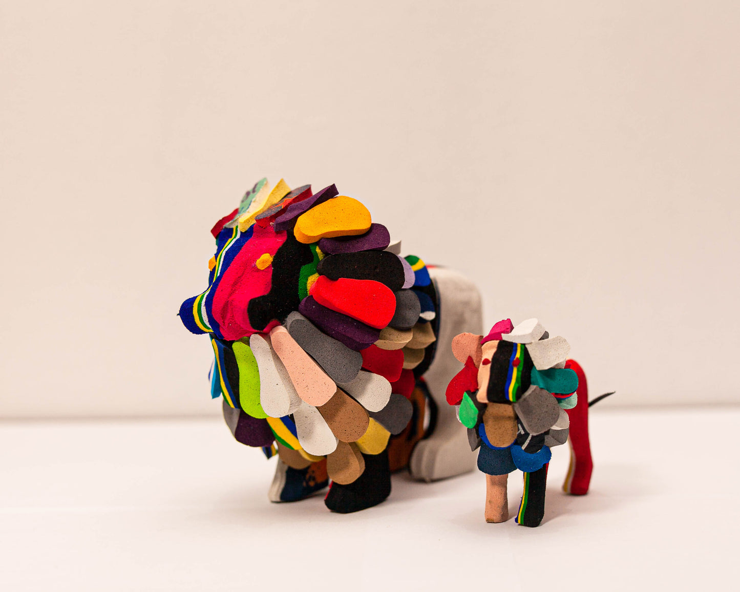 Handmade recycled flip flop lion sculpture by RFFS Studio, Cape Town