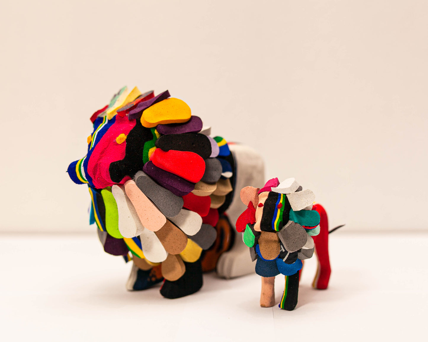 Handmade recycled flip flop lion sculpture by RFFS Studio, Cape Town