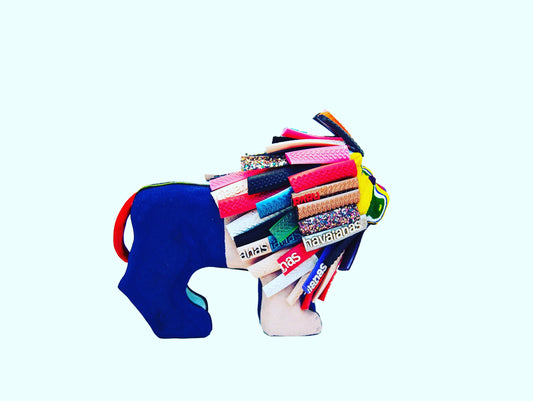 Lion Sculpture – Recycled Flip Flop Handmade African Art