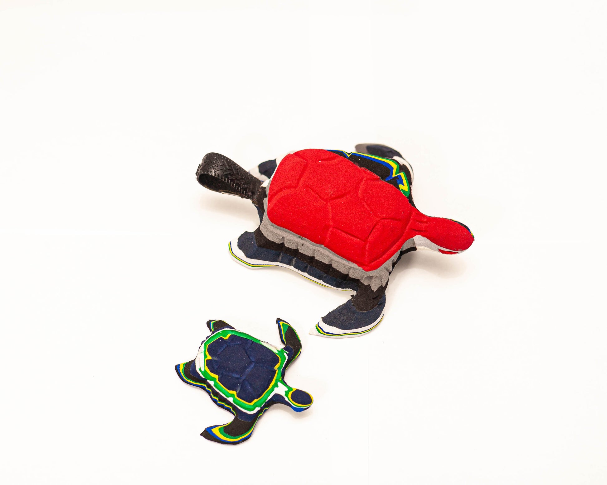 Handmade recycled flip flop turtle sculpture by RFFS Studio, Cape Town