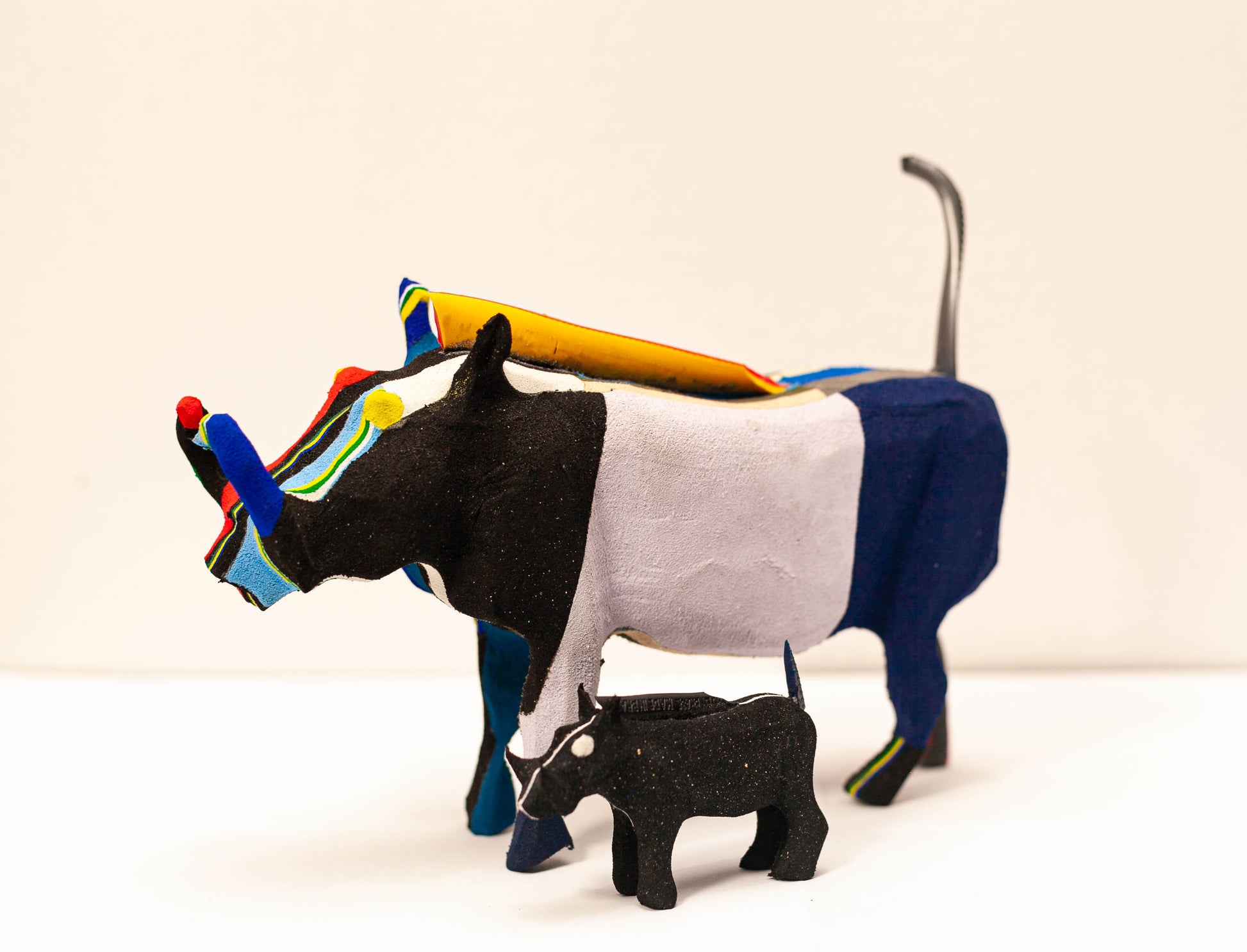 Handmade recycled flip flop warthog sculpture by RFFS Studio, Cape Town