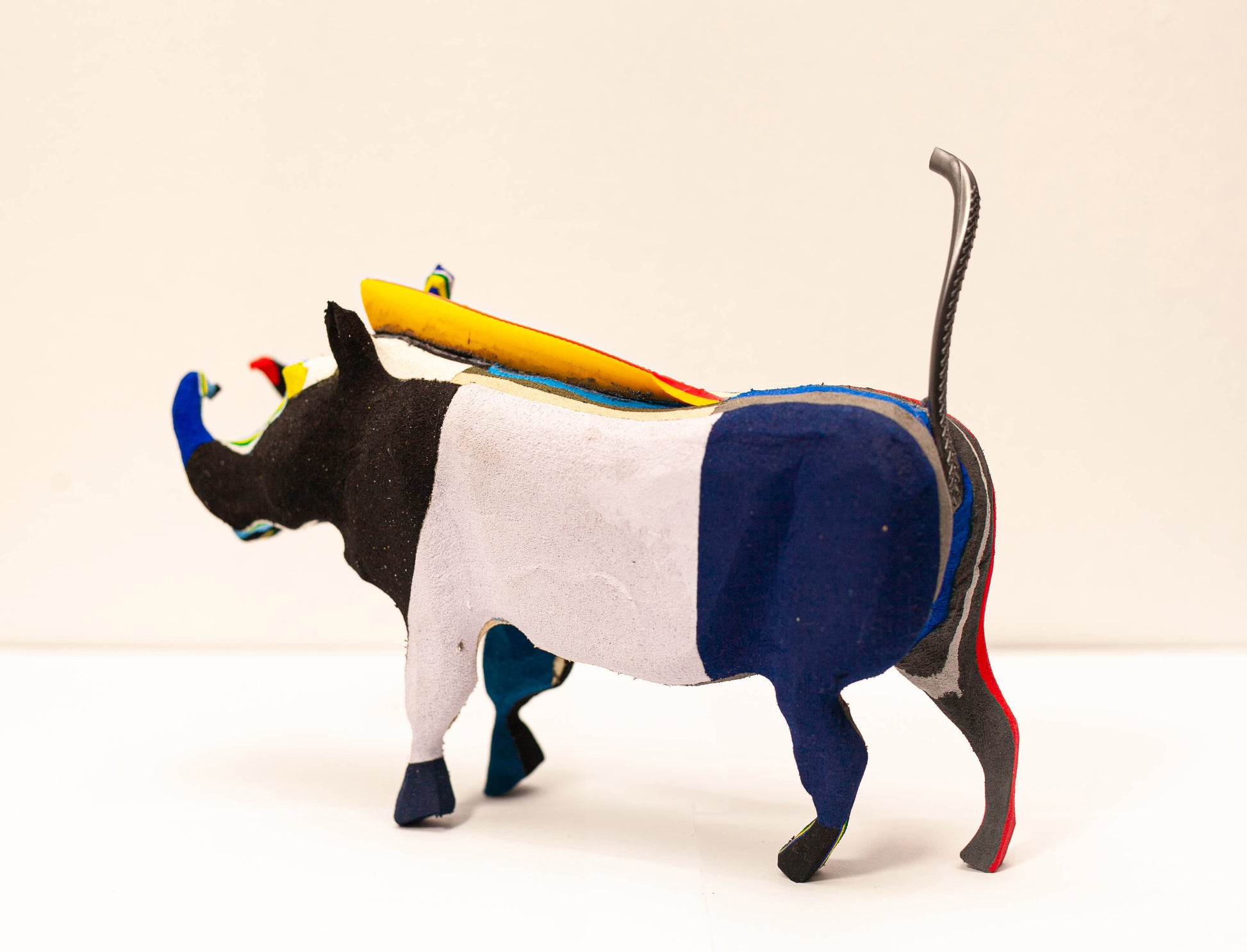 Handmade recycled flip flop warthog sculpture by RFFS Studio, Cape Town