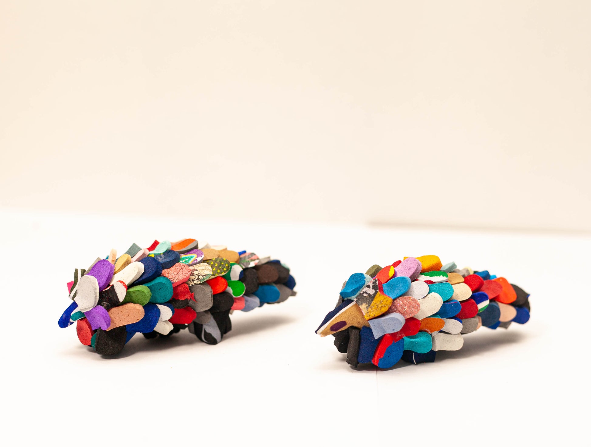 Handmade recycled flip flop pangolin sculpture by RFFS Studio, Cape Town