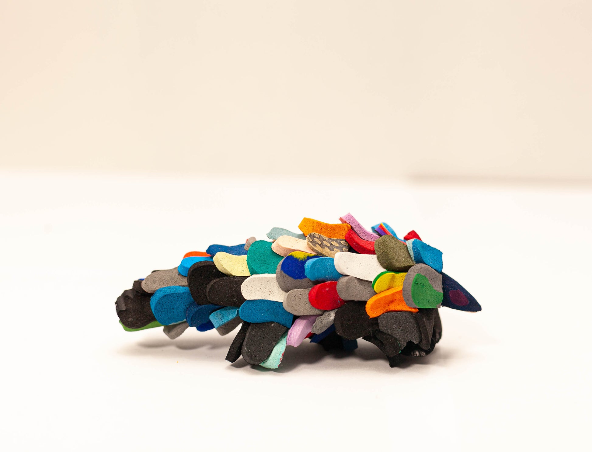 Handmade recycled flip flop pangolin sculpture by RFFS Studio, Cape Town