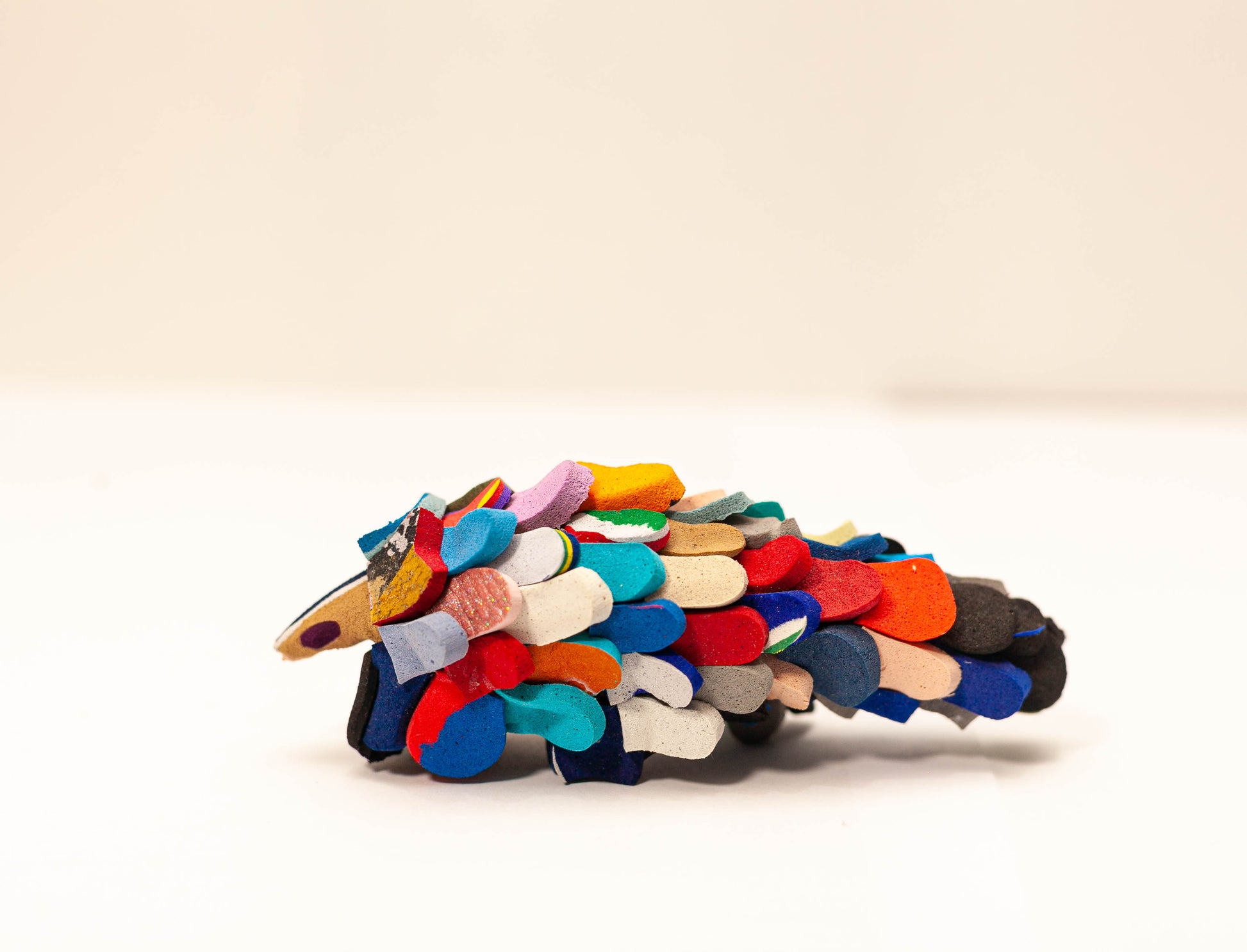 Handmade recycled flip flop pangolin sculpture by RFFS Studio, Cape Town