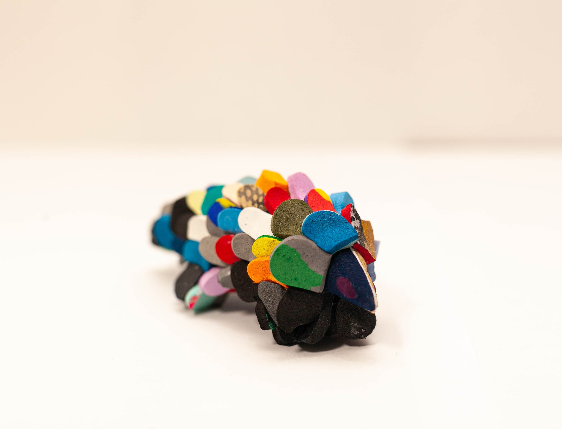 Handmade recycled flip flop pangolin sculpture by RFFS Studio, Cape Town