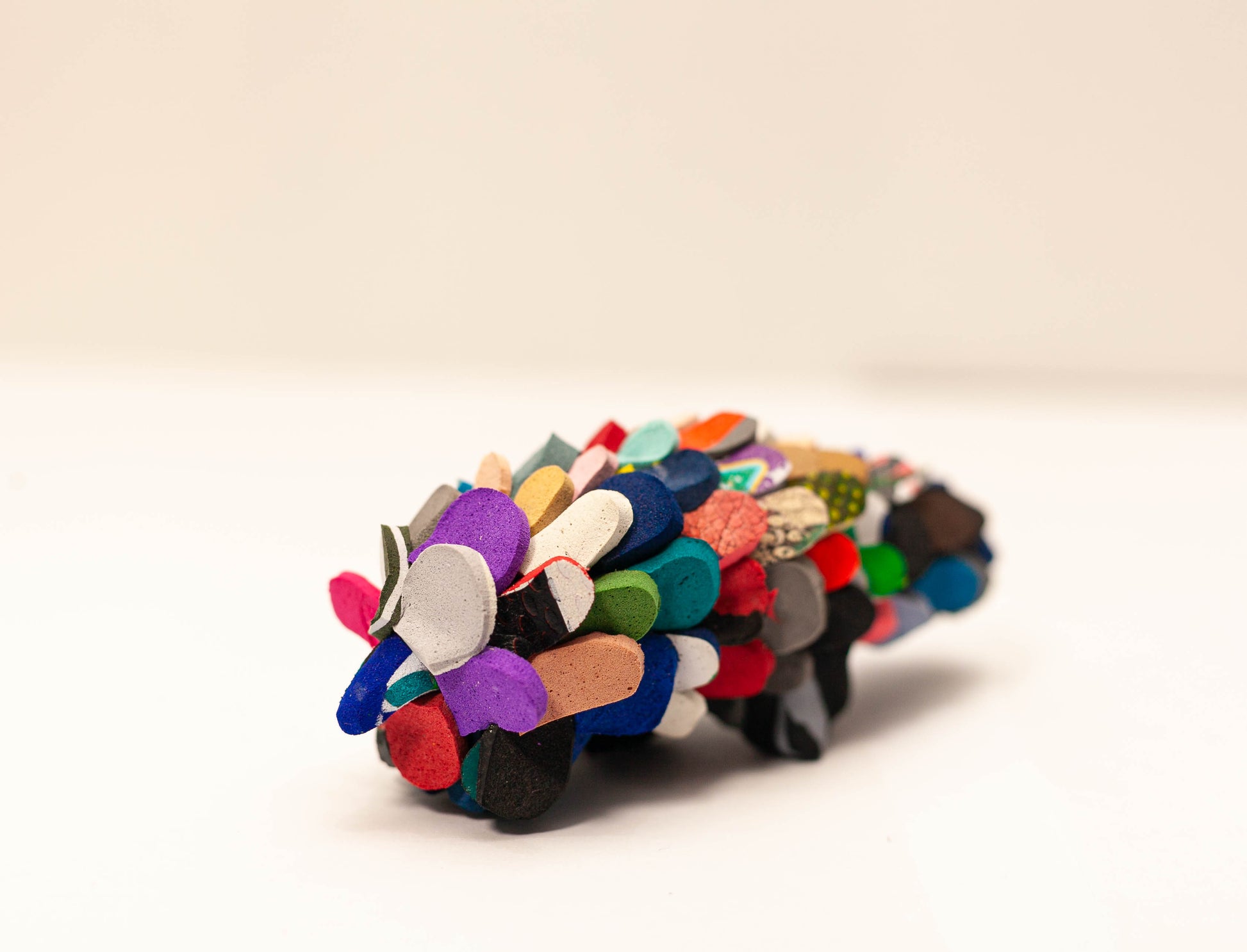 Handmade recycled flip flop pangolin sculpture by RFFS Studio, Cape Town