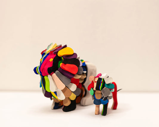 Handmade recycled flip flop lion sculpture by RFFS Studio, Cape Town