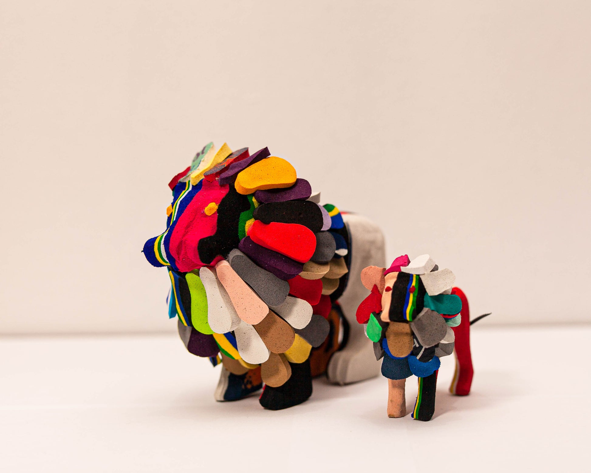 Handmade recycled flip flop lion sculpture by RFFS Studio, Cape Town